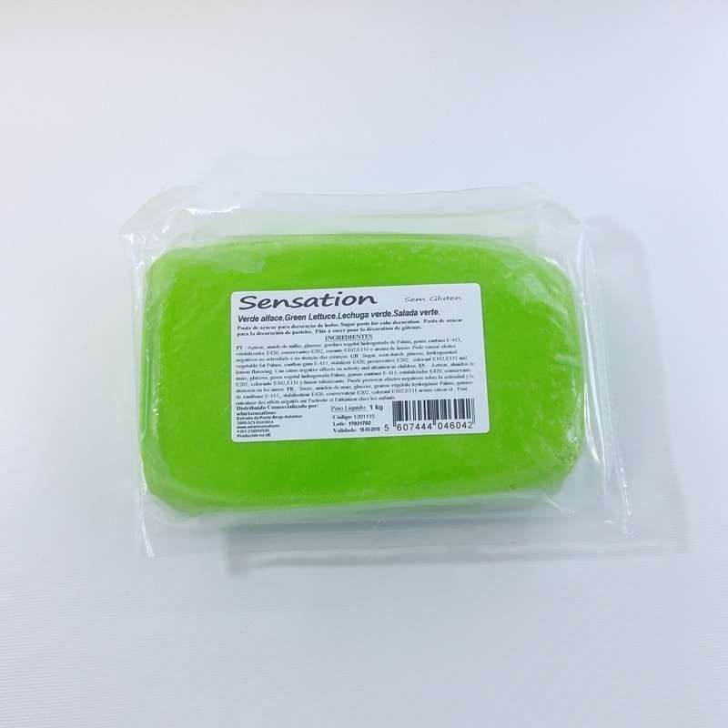 Pasta de açúcar verde alface
