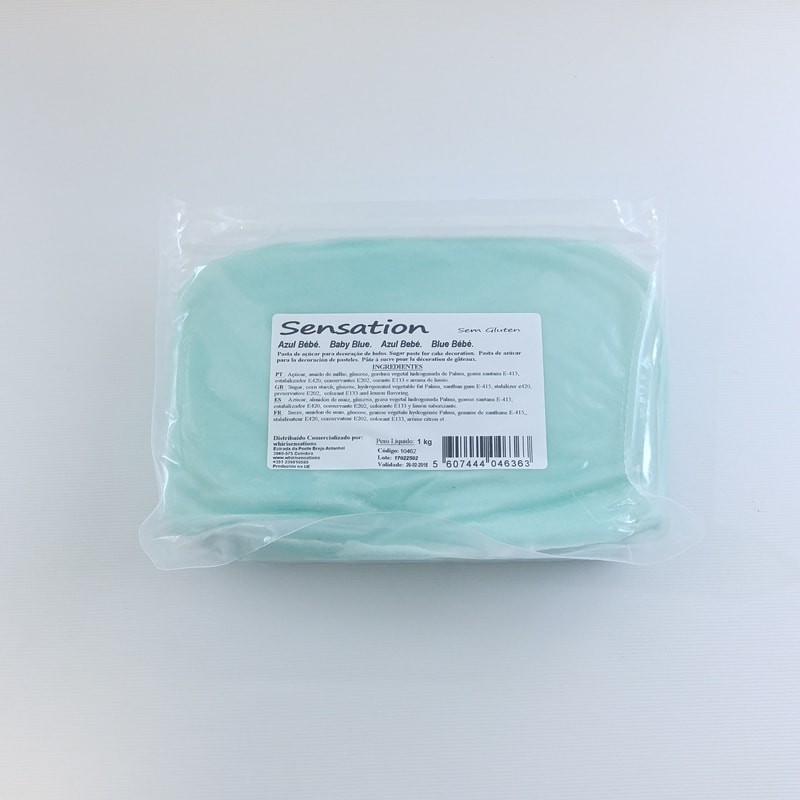 Pasta de açúcar azul bebé