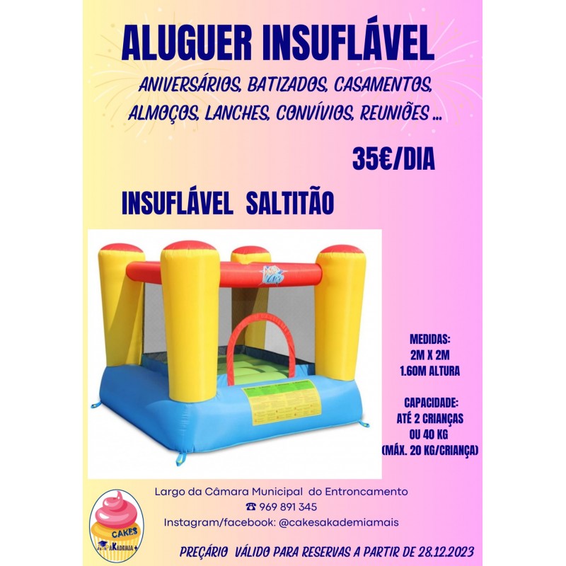 Saltitão (aluguer/dia) insuflável