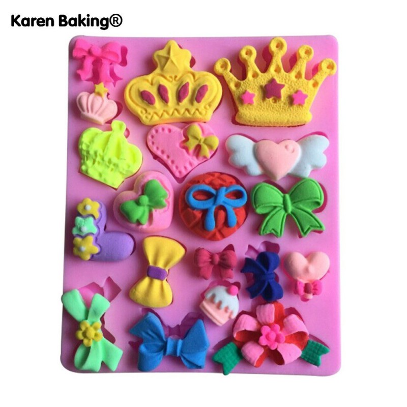 Molde Silicone Laços Coroas Corações